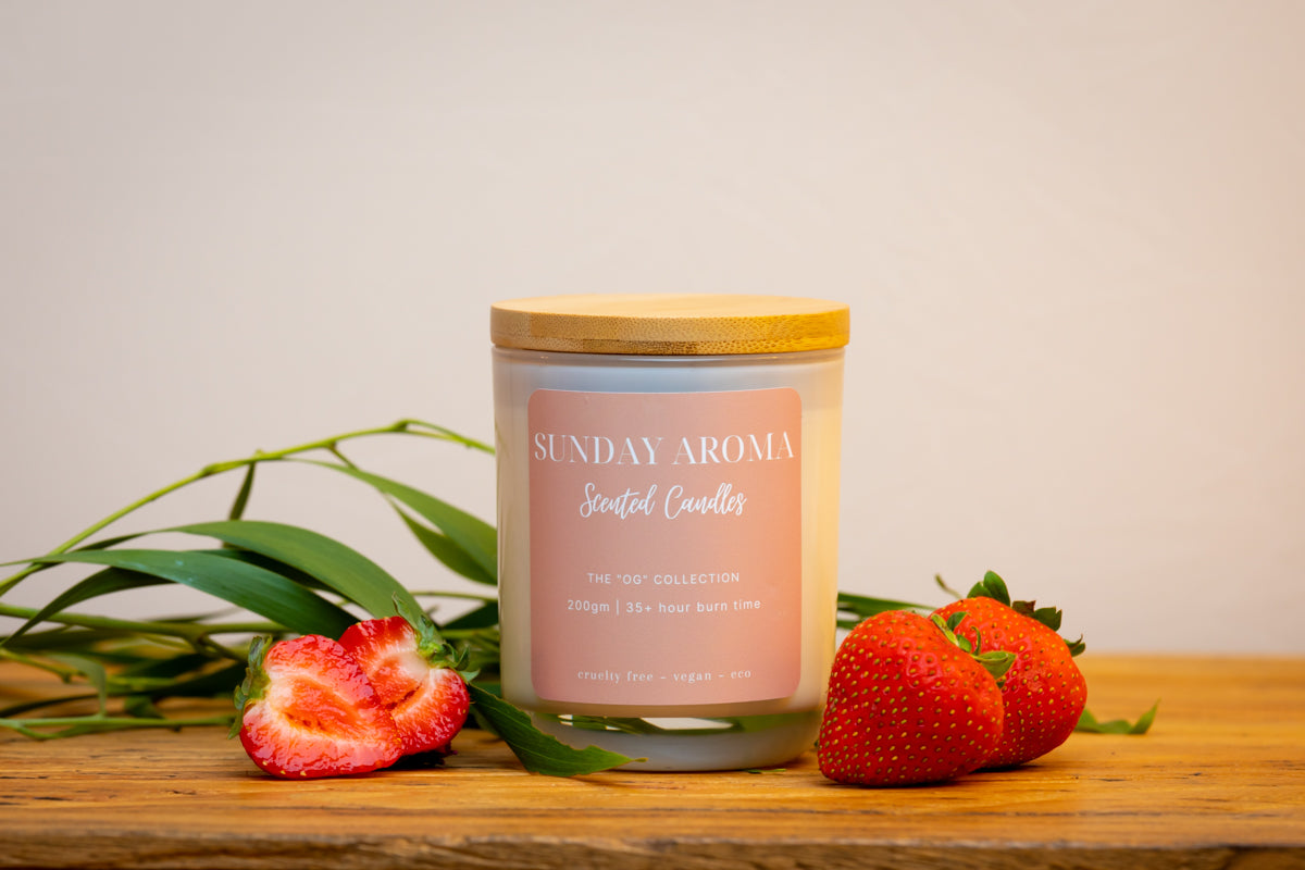 LARGE Champagne + Strawberries Soy Candle